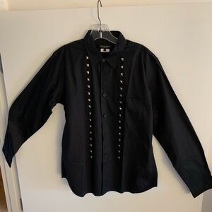 Comme des Garcons Homme Plus Black Dress Shirt with Silver Studs